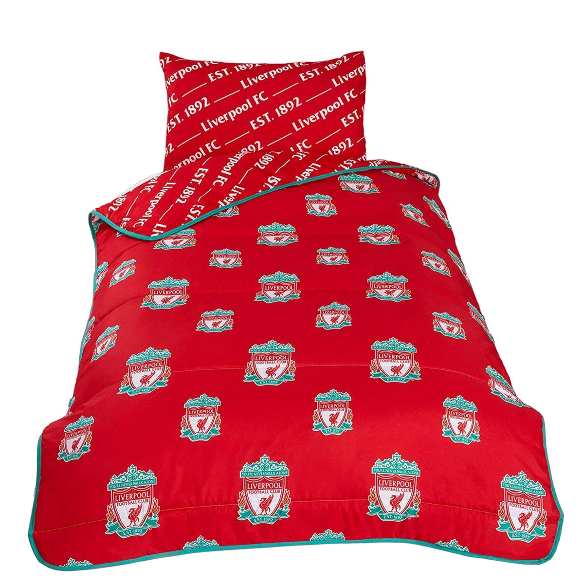 Red-Green-White - Front - Liverpool FC Crest Reversible Duvet Set