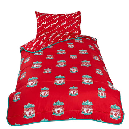 Red-Green-White - Front - Liverpool FC Crest Reversible Duvet Set