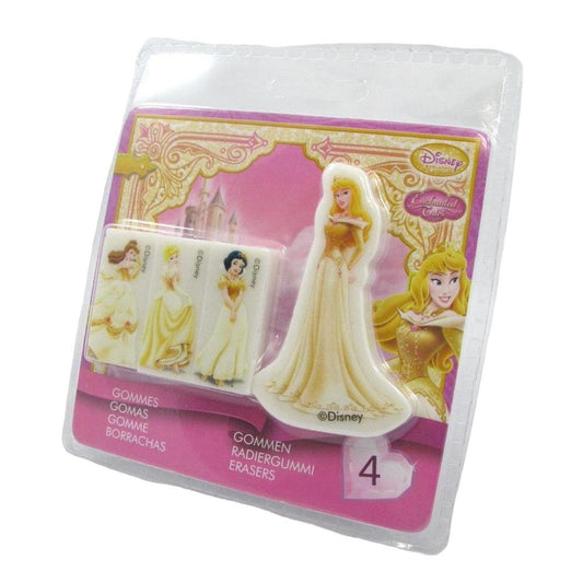 Yellow-Off White - Front - Disney Princess Characters Erasers (Pack of 4)