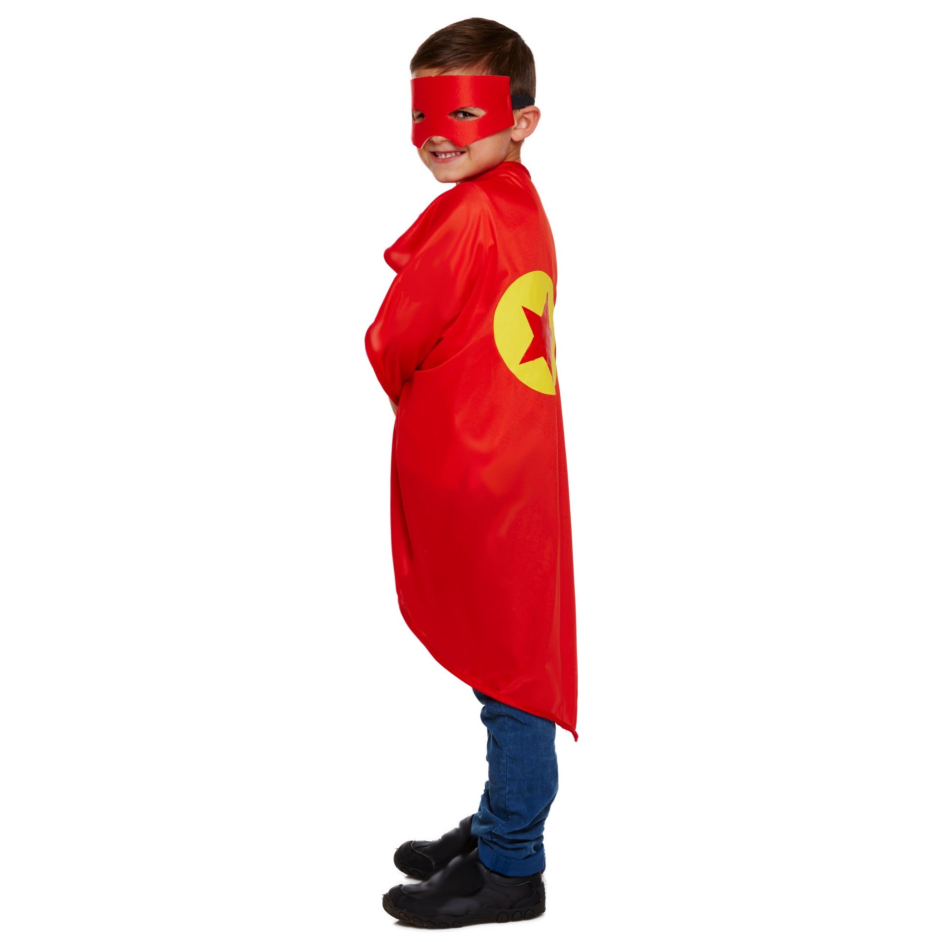 Red - Front - Childrens-Kids Superhero Mask & Cape Set
