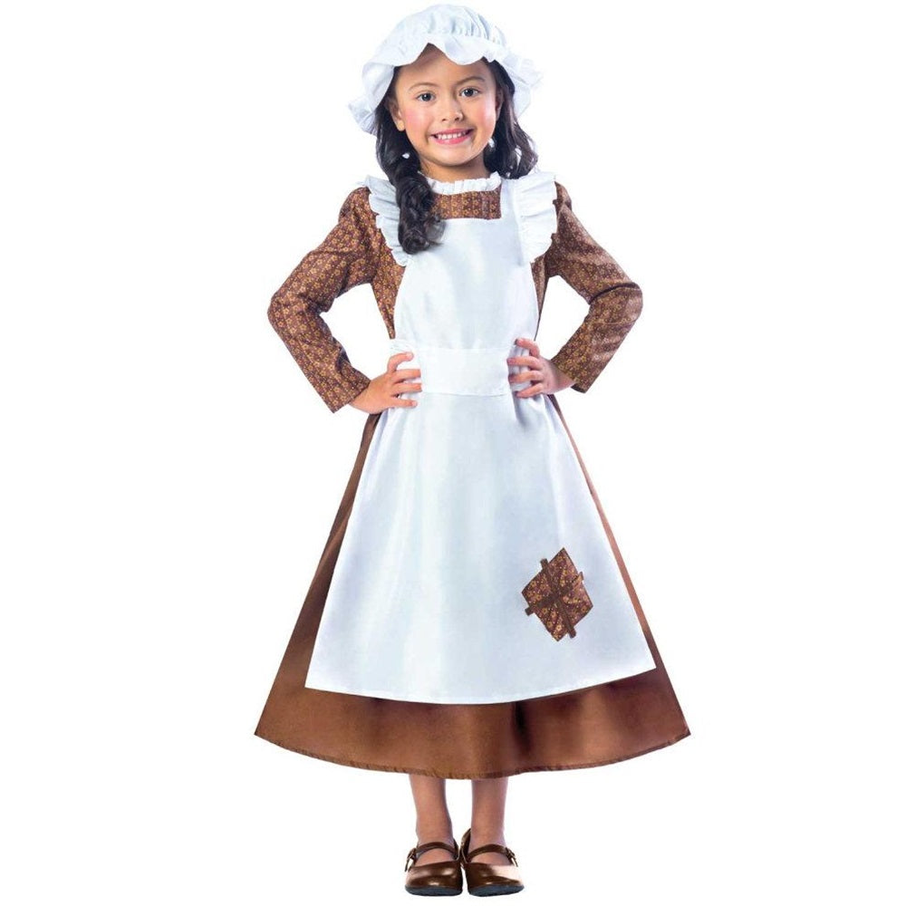 White-Brown - Front - Amscan Girls Jail Inmate Crook Costume Set