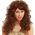 Brown - Front - Amscan Wavy Party Wig