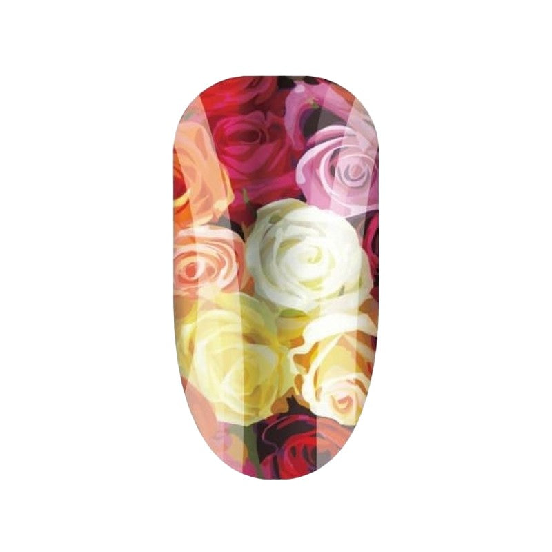 Multicoloured - Front - Bunches Of Love Roses Nail Wraps
