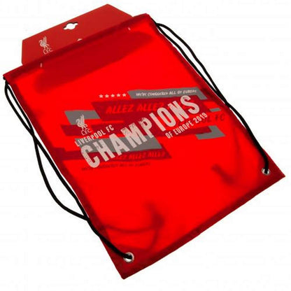 Red - Back - Liverpool FC Champions Of Europe Drawstring Bag