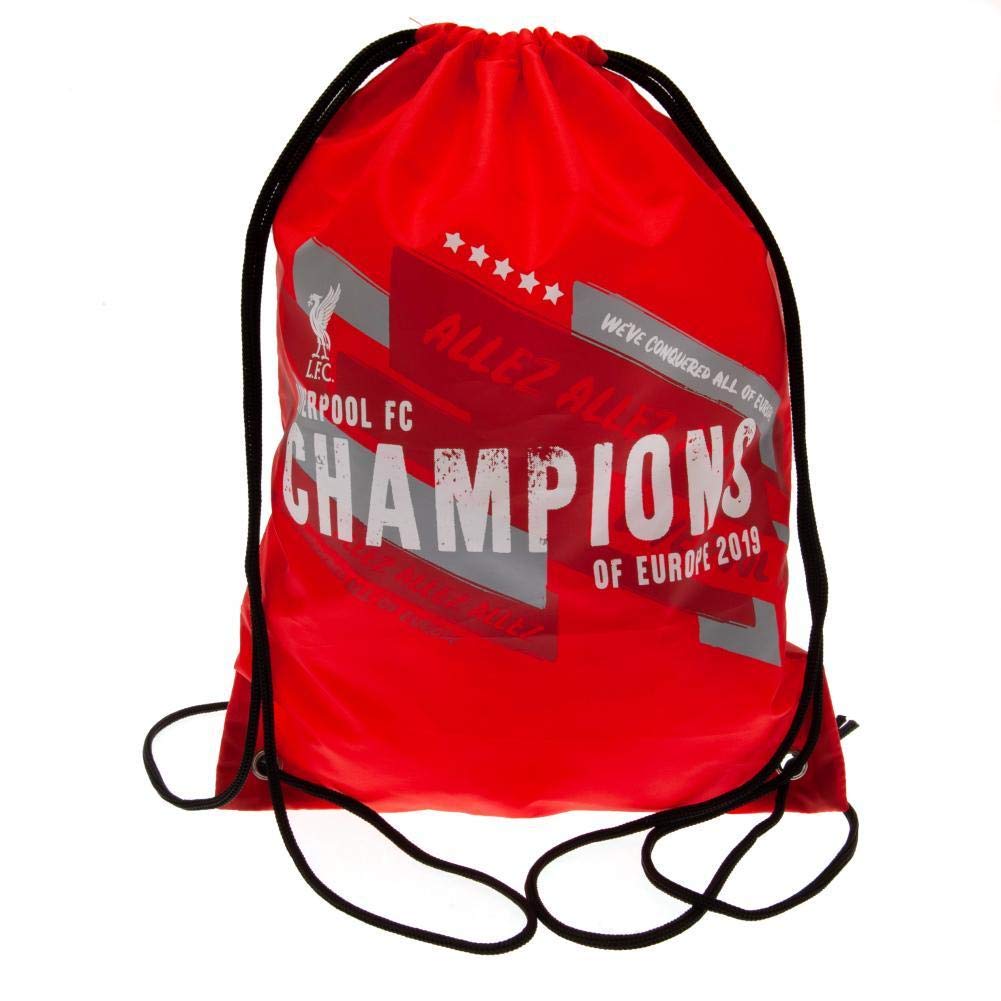 Red - Front - Liverpool FC Champions Of Europe Drawstring Bag