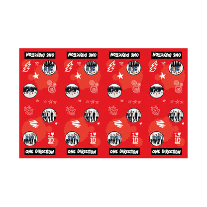 Red - Front - One Direction Plastic Party Table Cover
