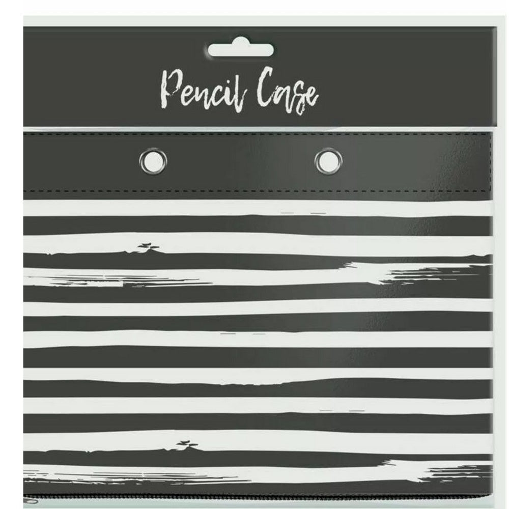 Black-White - Back - Anker Striped Pencil Case
