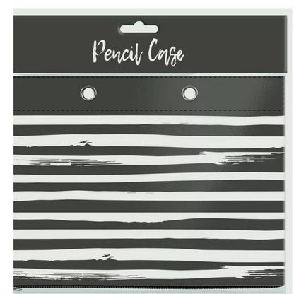 Black-White - Back - Anker Striped Pencil Case