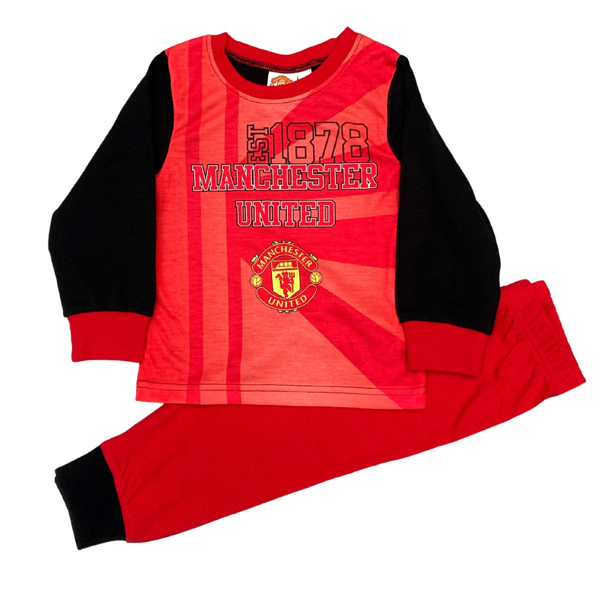 Red-Black - Front - Manchester United FC Boys Pyjama Set