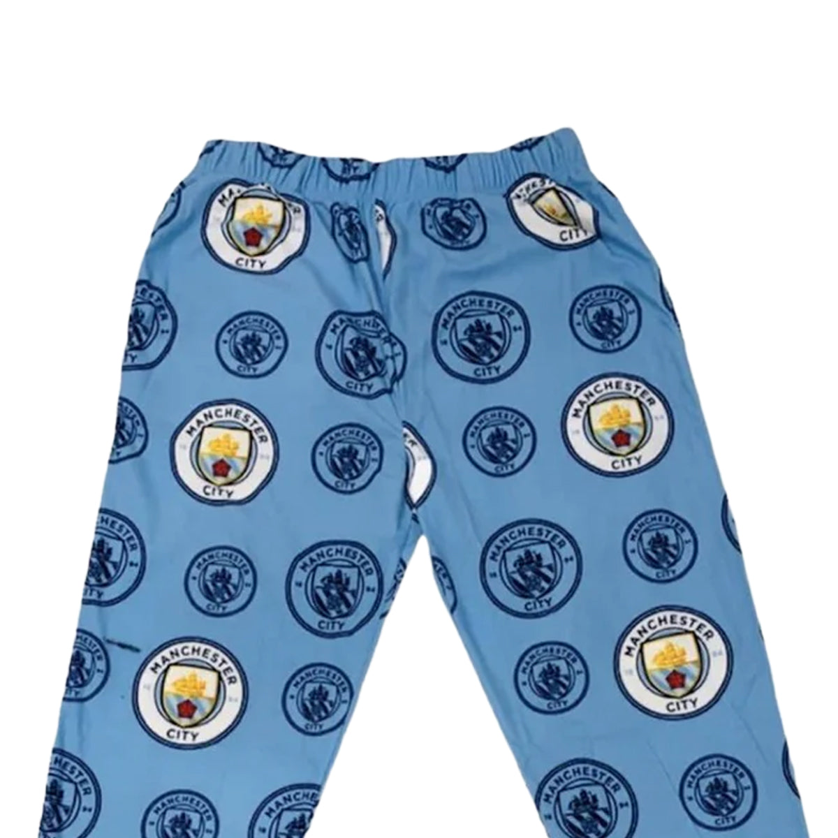 Sky Blue - Back - Manchester City FC Boys Fleece Crest Lounge Pants