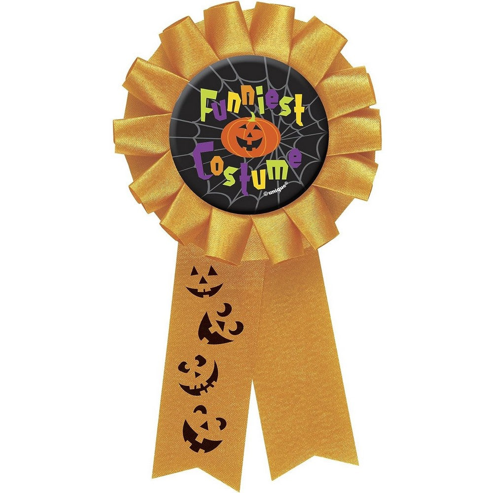 Gold-Black - Front - Unique Party Rosette Halloween Award Ribbon