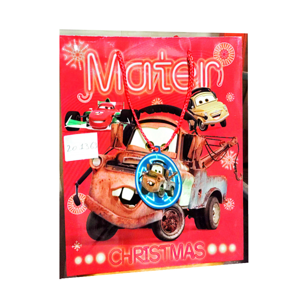 Red-Yellow-White - Back - Cars Christmas Gift Bag