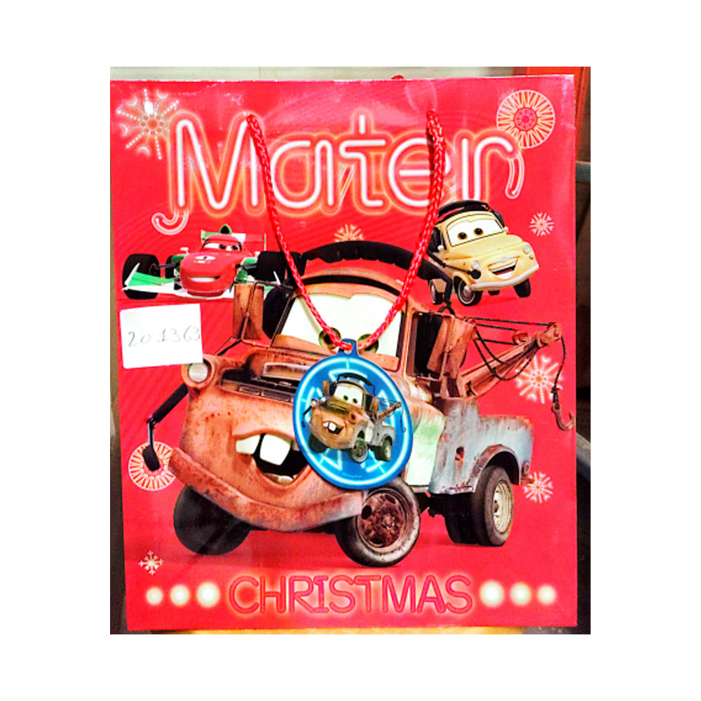 Red-Yellow-White - Front - Cars Christmas Gift Bag