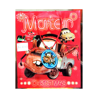 Red-Yellow-White - Front - Cars Christmas Gift Bag