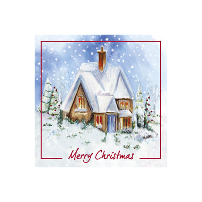 White-Green-Blue - Back - Eurowrap Winter Home Christmas Card (Pack of 12)