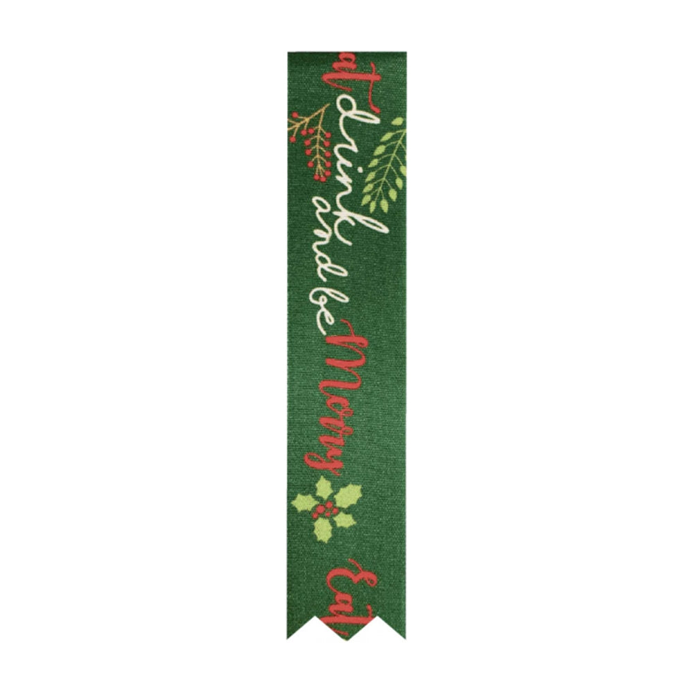 Green-Red-White - Back - Anniversary House Eat Drink And Be Merry Christmas Cake Frills