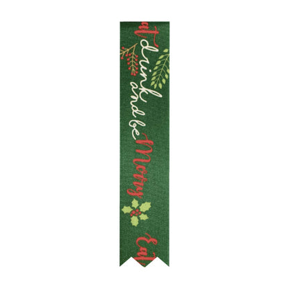 Green-Red-White - Back - Anniversary House Eat Drink And Be Merry Christmas Cake Frills