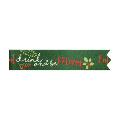 Green-Red-White - Front - Anniversary House Eat Drink And Be Merry Christmas Cake Frills