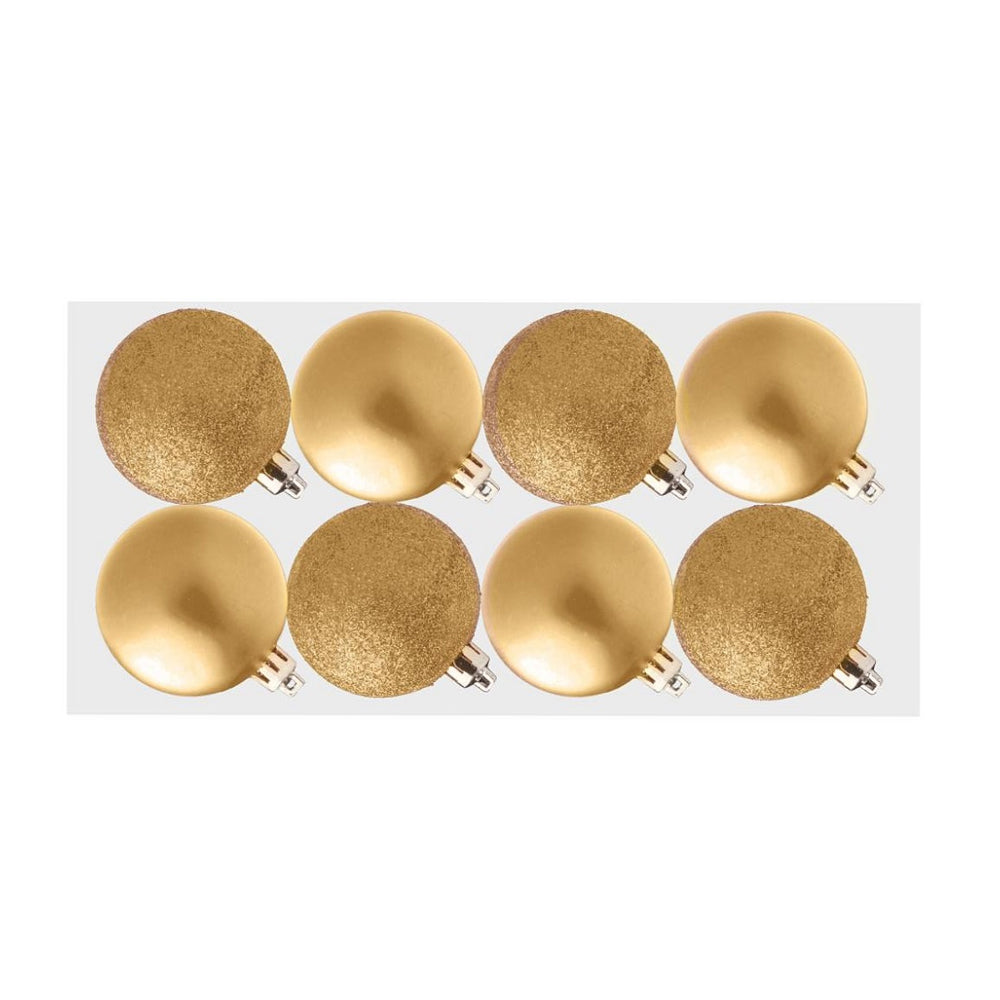 Champagne - Back - Glitter Christmas Bauble (Pack of 8)