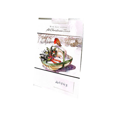 White-Green-Red - Back - Ling Design With Best Wishes At Christmas Time Greetings Card