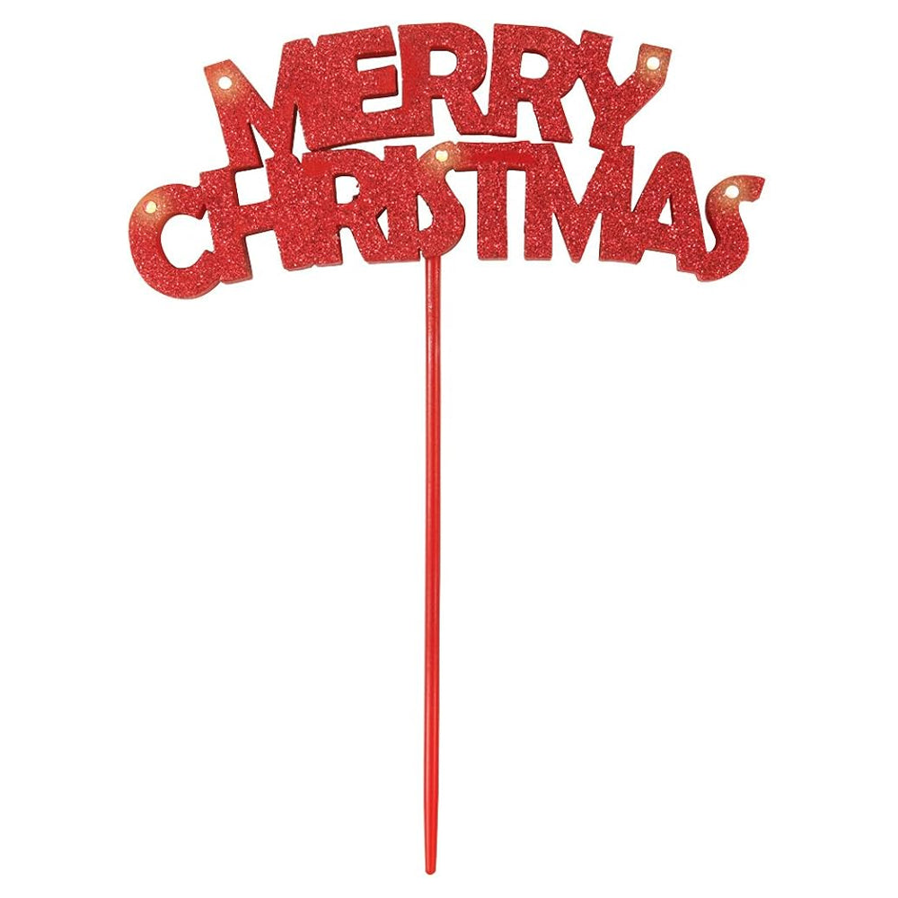Red - Front - Unique Party Flashing Pick Christmas Decoration