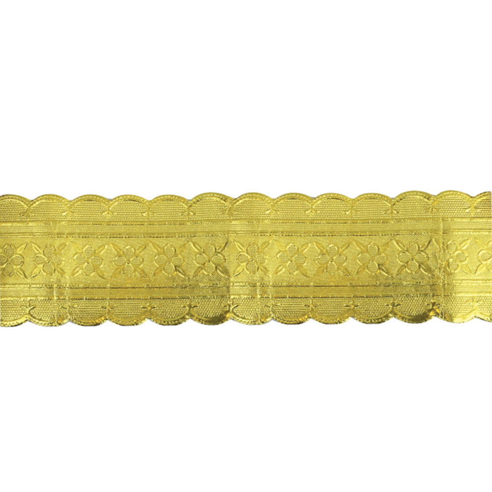 Gold - Back - Anniversary House Patterned Christmas Cake Frills