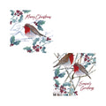 Green-Red-Brown - Back - Eurowrap Kraft Robin Christmas Card (Pack of 12)