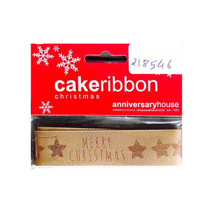 Brown - Back - Anniversary House Ribbon Christmas Cake Decoration