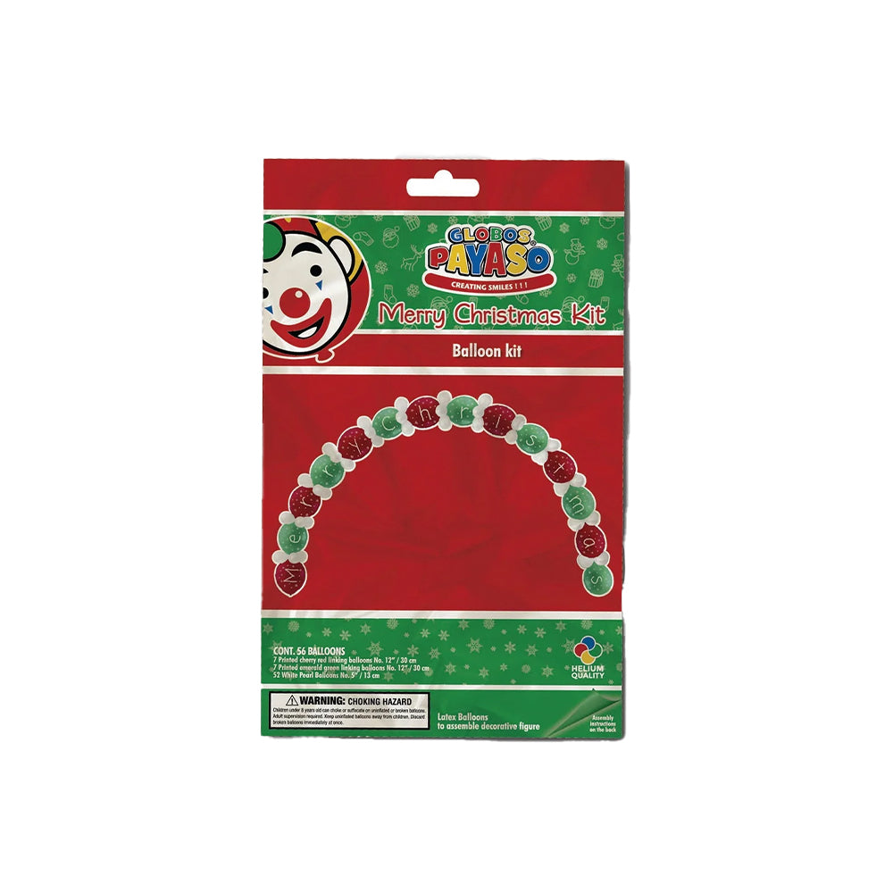 Red-Green-White - Back - Globos Payaso Christmas Balloon Arch Kit (Pack of 66)