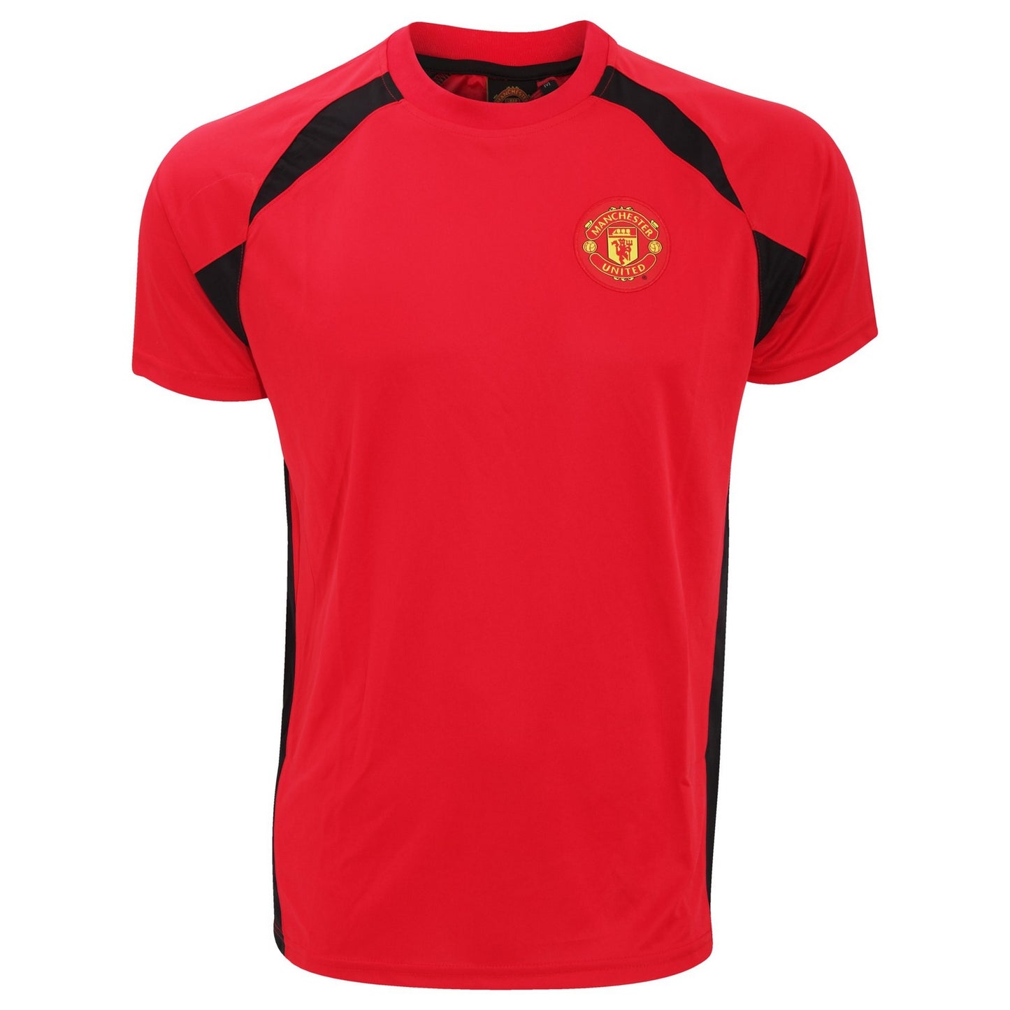 Red-Black-Yellow - Front - Manchester United FC Boys Panel T-Shirt