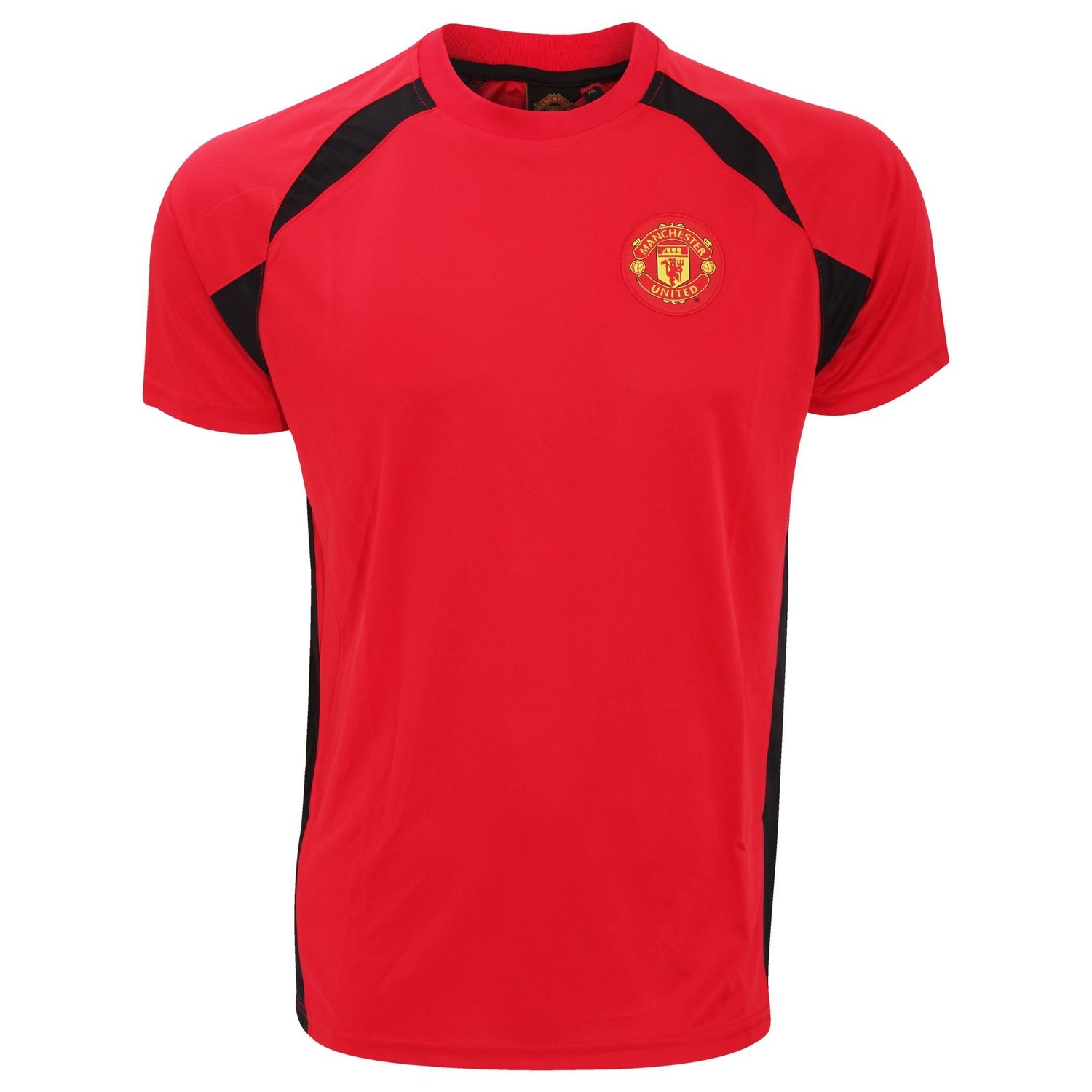Red-Black-Yellow - Front - Manchester United FC Boys Panel T-Shirt