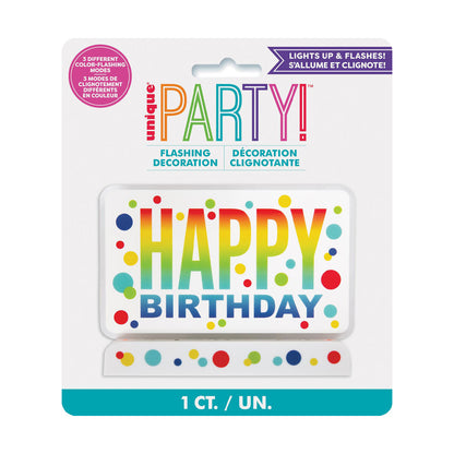 Multicoloured - Back - Unique Party Flashing Spotted Birthday Cake Topper