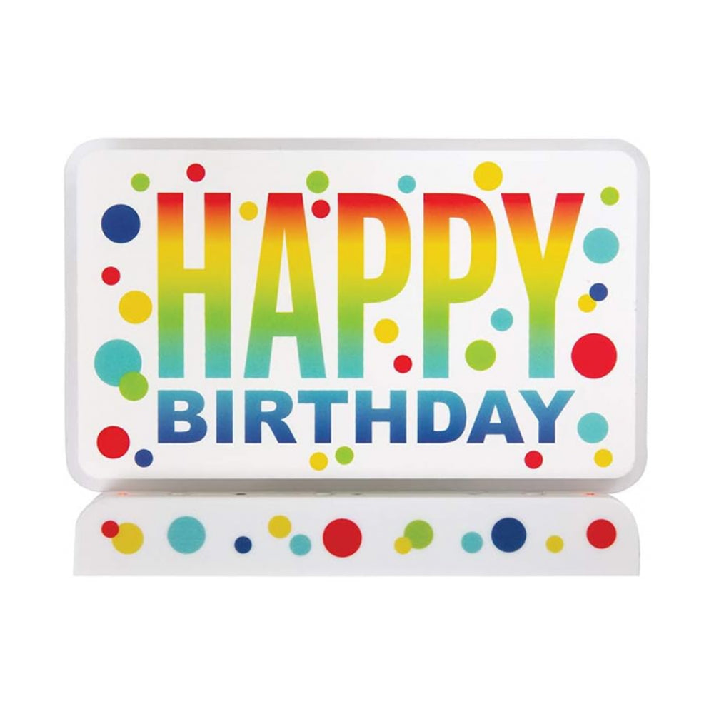 Multicoloured - Front - Unique Party Flashing Spotted Birthday Cake Topper