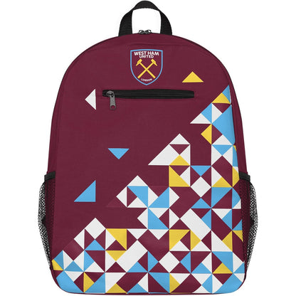 Claret Red-Blue-Yellow - Front - West Ham United FC Particle Backpack