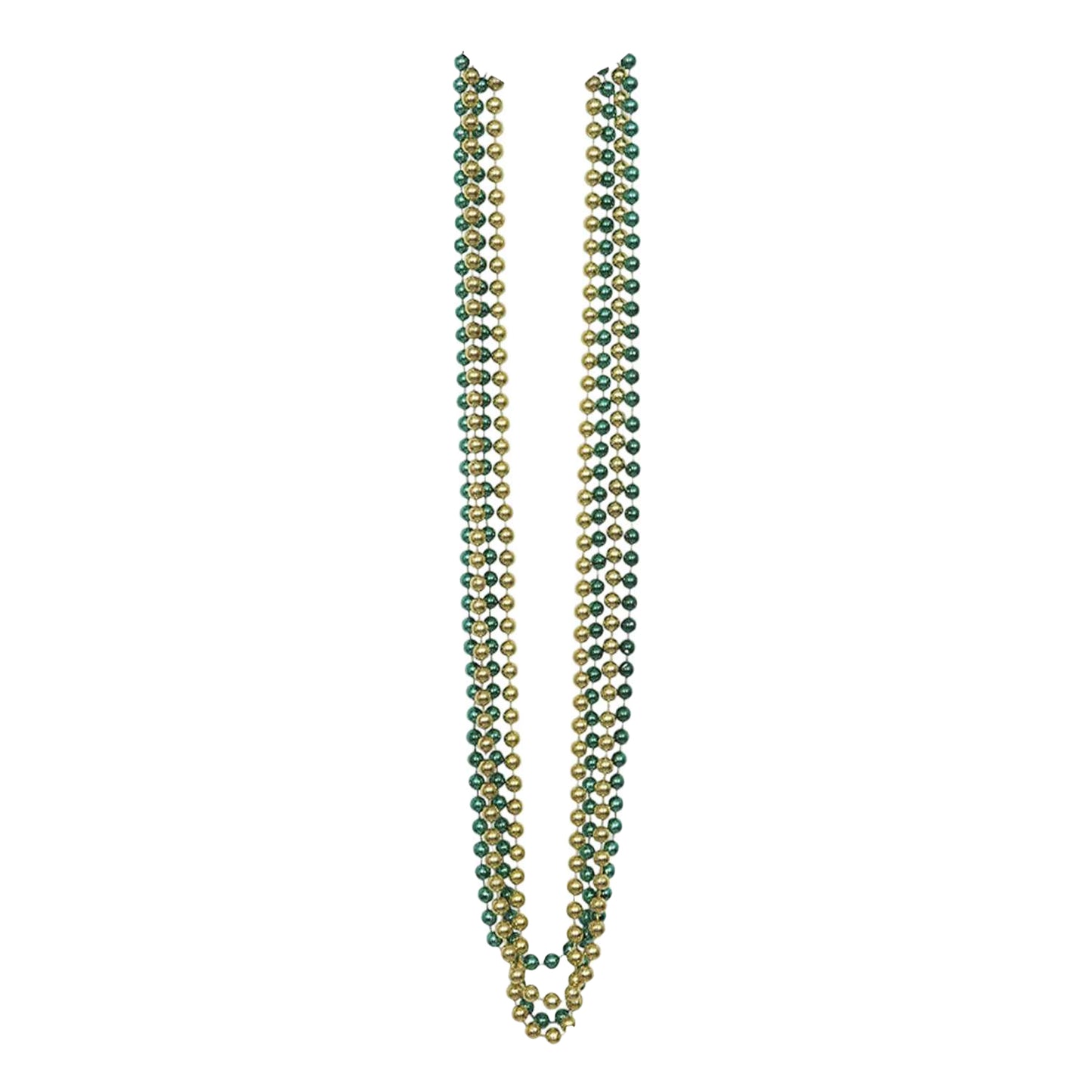 Gold-Green - Front - Unique Party Metallic Beaded Necklace (Pack of 4)