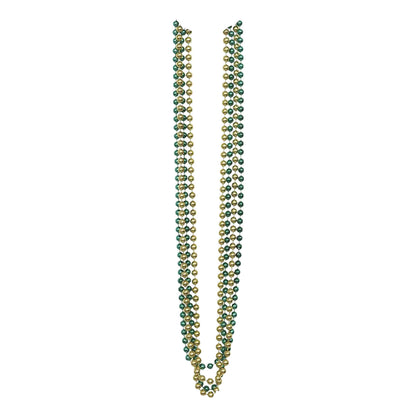 Gold-Green - Front - Unique Party Metallic Beaded Necklace (Pack of 4)