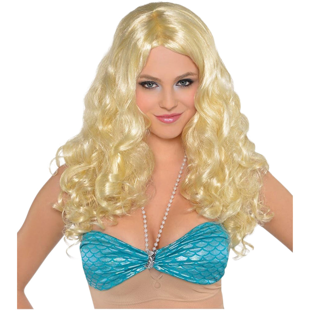 Blonde - Front - Amscan Curled Wig