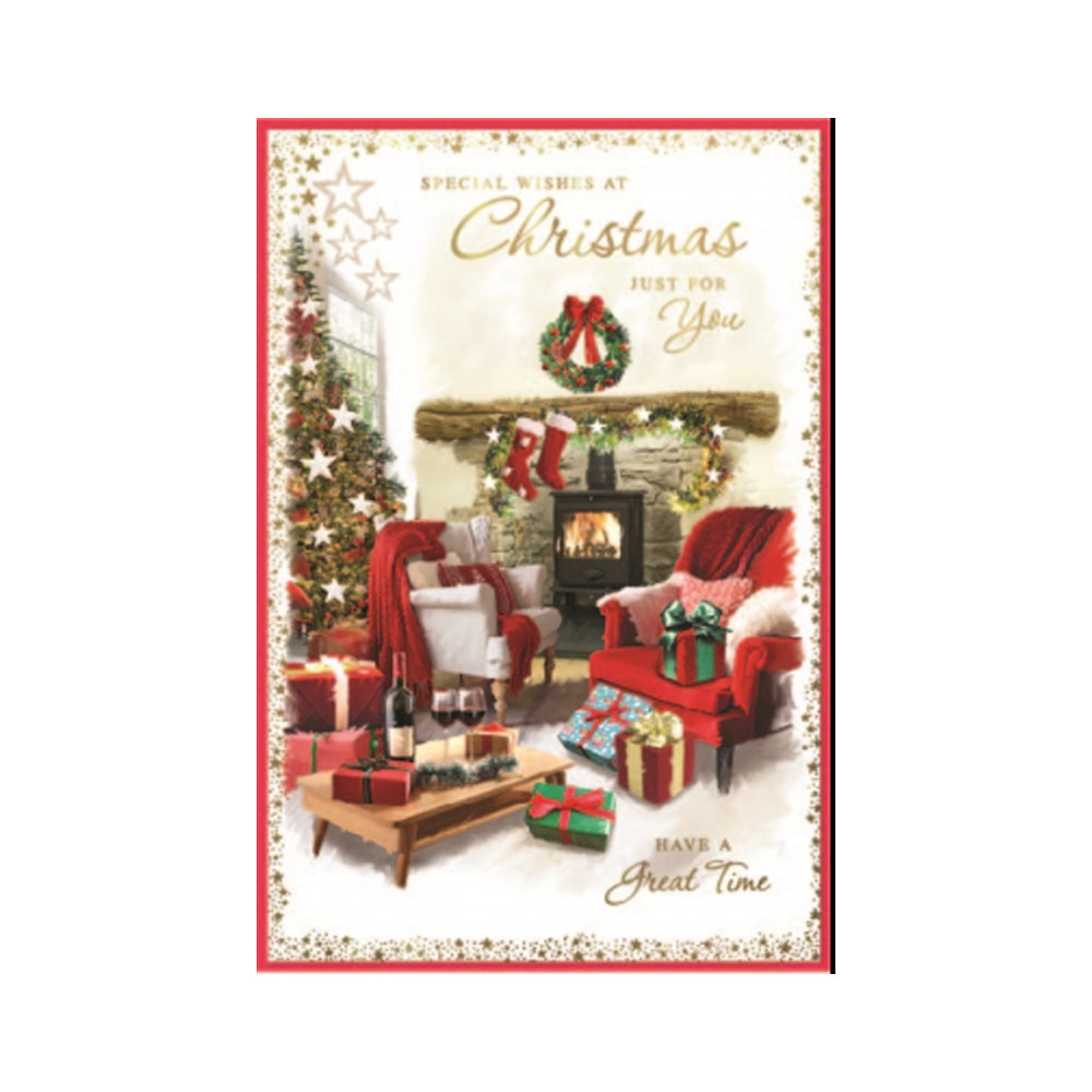 Multicoloured - Front - Simon Elvin Just For You Christmas Greetings Card (Pack of 6)