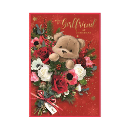Multicoloured - Front - Simon Elvin For My Girlfriend Christmas Greetings Card (Pack of 6)