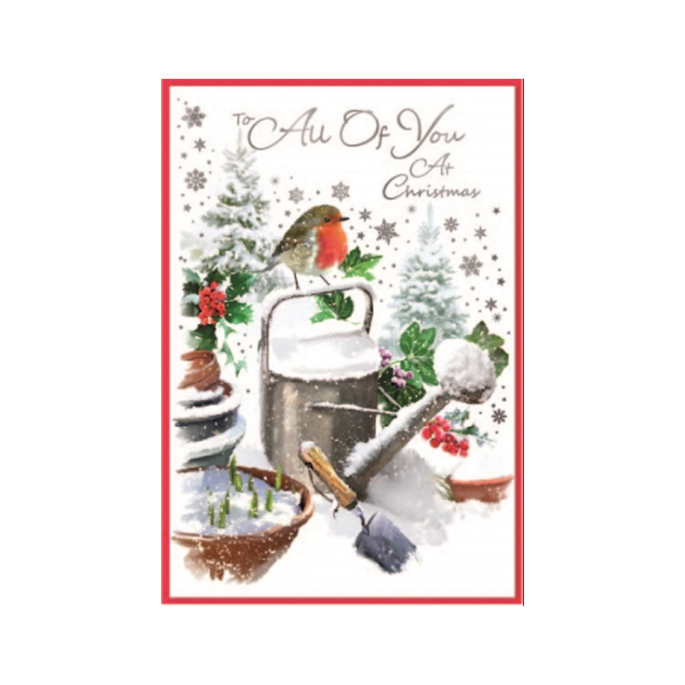 Multicoloured - Front - Simon Elvin To All Of You At Christmas Greetings Card (Pack of 6)