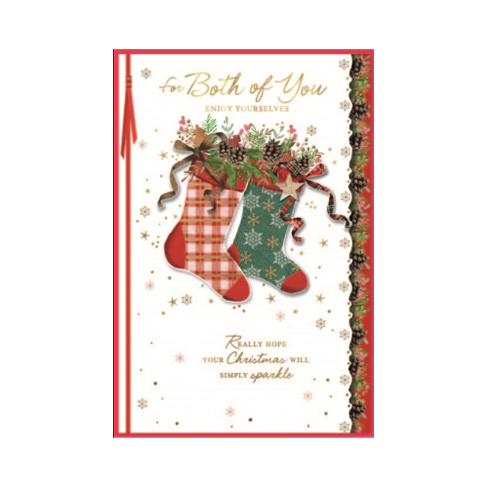 Multicoloured - Front - Simon Elvin For Both Of You Enjoy Yourselves Christmas Greetings Card (Pack of 6)