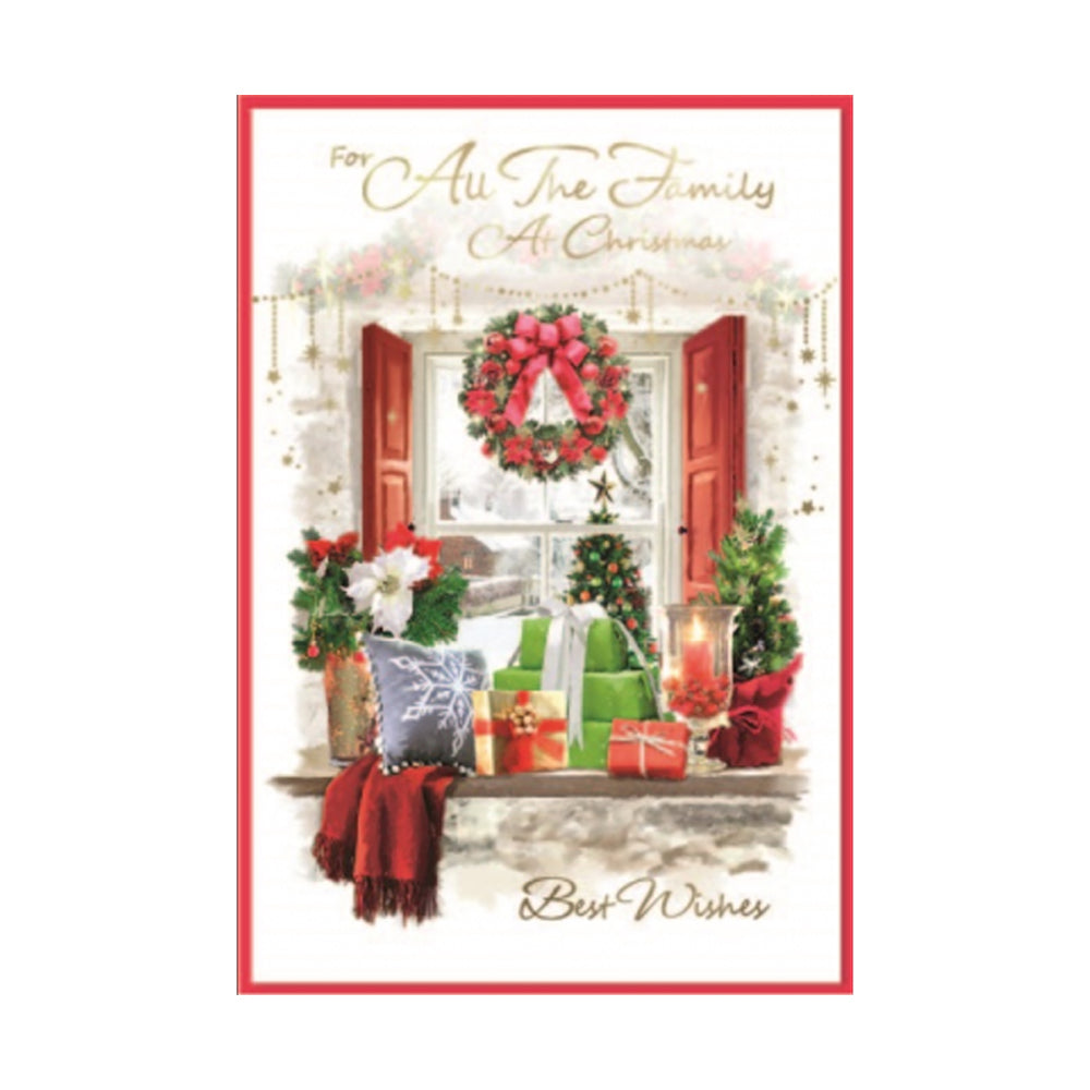 Multicoloured - Front - Simon Elvin For All The Family At Christmas Greetings Card (Pack of 6)