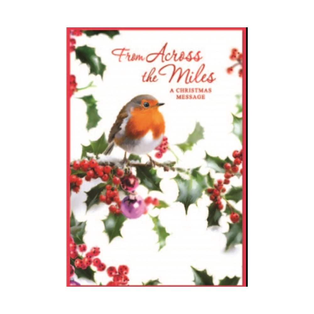 Multicoloured - Front - Simon Elvin From Across The Miles Robin Christmas Greetings Card (Pack of 6)