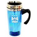 Sky Blue - Front - Manchester City FC Official Aluminium Football Crest Travel Mug