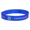 Blue - Front - Chelsea FC Official Single Rubber Football Crest Wristband