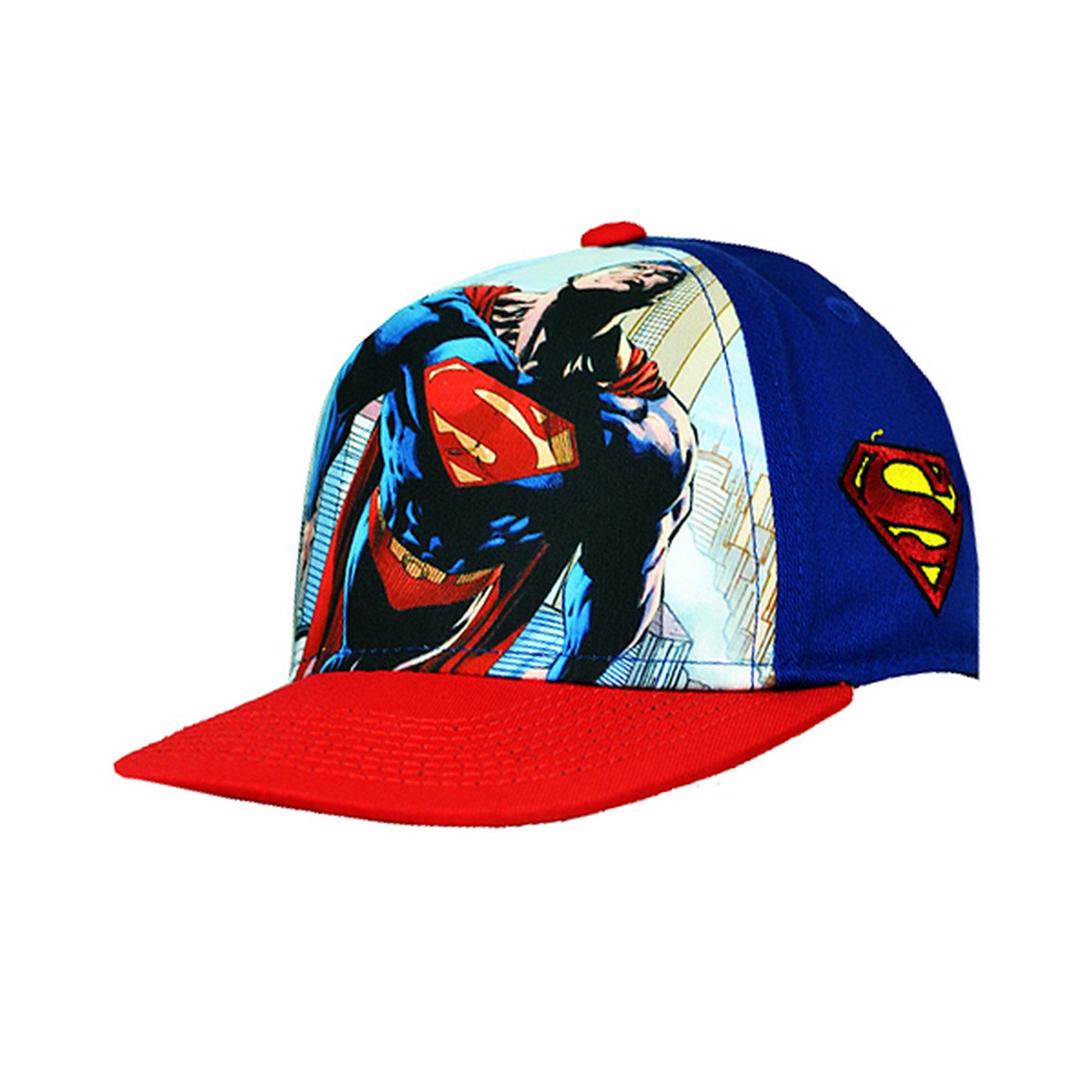 Blue-Red - Front - Superman Childrens-Kids Official Snapback Cap