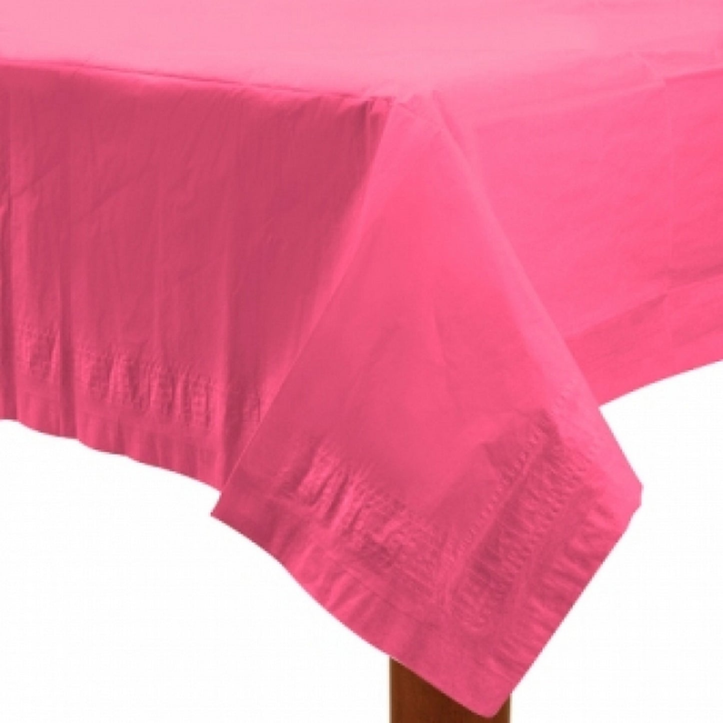 New Baby Pink - Front - Amscan Plastic Lined Solid Colour Tablecover