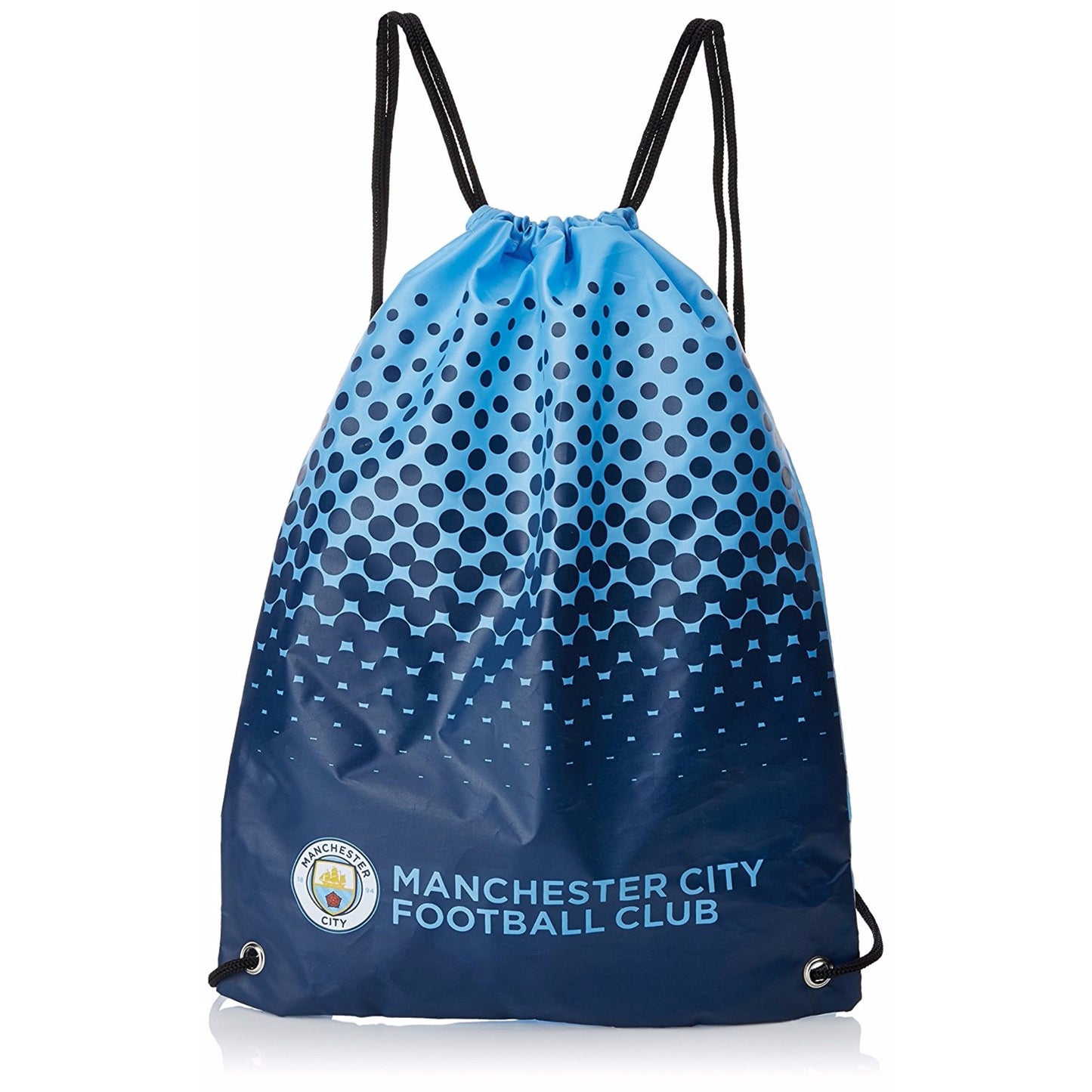Blue-Navy - Front - Manchester City FC Official Fade Football Crest Drawstring Sports-Gym Bag