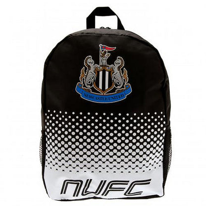 Black-White - Front - Newcastle United FC Official Fade Football Crest Backpack-Rucksack