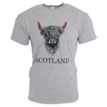 Sport Grey - Front - Unisex Short Sleeve Scotland Cow Print T-Shirt